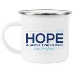 HOPE Against Trafficking Enamel Camping Mug | Human Trafficking Awareness Mug